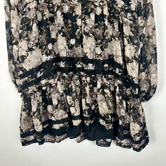 NWT En Saison Rena Mini Babydoll Black Floral Dress Plus Size 2X - Picture 8 of 16